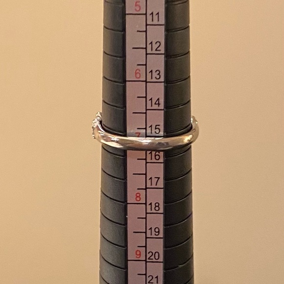 Silver ring with blue green stone with gold - Picture 5 of 5